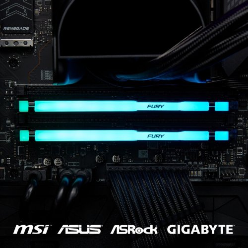 Купить Уценка озу Kingston DDR5 32GB (2x16GB) 6000Mhz FURY Beast RGB Black (KF560C30BBEAK2-32) (Вскрыта  упаковка, 763773) с проверкой совместимости: обзор, характеристики, цена в Киеве, Днепре, Одессе, Харькове, Украине | интернет-магазин TELEMART.UA фото