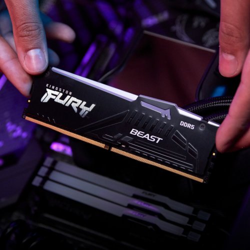 Купить Уценка озу Kingston DDR5 32GB (2x16GB) 6000Mhz FURY Beast RGB Black (KF560C30BBEAK2-32) (Вскрыта  упаковка, 763773) с проверкой совместимости: обзор, характеристики, цена в Киеве, Днепре, Одессе, Харькове, Украине | интернет-магазин TELEMART.UA фото