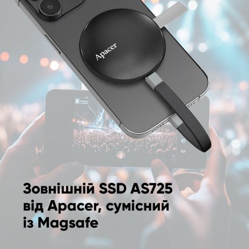 SSD-диск Apacer AS725 1TB USB 3.2 (AP1TBAS725B-1) Black купити з перевіркою сумісності: огляд, характеристики, ціна у Києві, Львові, Вінниці, Хмельницькому, Івано-Франківську, Україні | інтернет-магазин TELEMART.UA фото