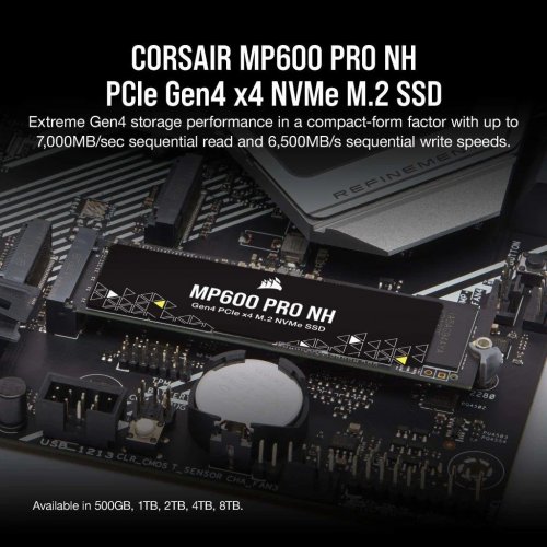 SSD-диск Corsair MP600 PRO NH 3D NAND TLC 8TB M.2 (2280 PCI-E) NVMe x4 (CSSD-F8000GBMP600PNH) купити з перевіркою сумісності: огляд, характеристики, ціна у Києві, Львові, Вінниці, Хмельницькому, Івано-Франківську, Україні | інтернет-магазин TELEMART.UA фото