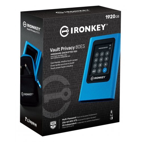 SSD-диск Kingston IronKey Vault Privacy 80 1.92TB USB 3.2 Gen 1 (IKVP80ES/1920G) купити з перевіркою сумісності: огляд, характеристики, ціна у Києві, Львові, Вінниці, Хмельницькому, Івано-Франківську, Україні | інтернет-магазин TELEMART.UA фото