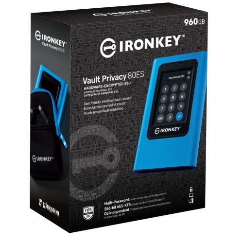 Купить SSD-диск Kingston IronKey Vault Privacy 80 960GB USB 3.2 Gen 1 (IKVP80ES/960G) с проверкой совместимости: обзор, характеристики, цена в Киеве, Днепре, Одессе, Харькове, Украине | интернет-магазин TELEMART.UA фото