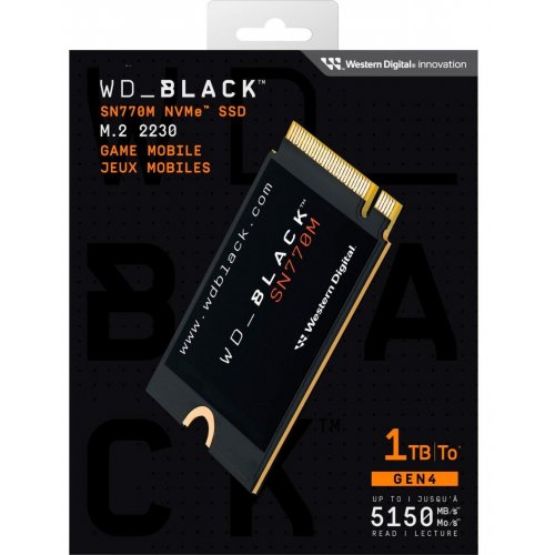 SSD-диск Western Digital Black SN770M 3D NAND TLC 500GB M.2 (2230 PCI-E) NVMe x4 (WDS500G3X0G) купити з перевіркою сумісності: огляд, характеристики, ціна у Києві, Львові, Вінниці, Хмельницькому, Івано-Франківську, Україні | інтернет-магазин TELEMART.UA фото