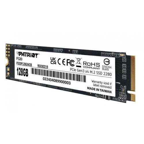 SSD-диск Patriot P320 128GB M.2 (2280 PCI-E) NVMe x4 (P320P128GM28) купити з перевіркою сумісності: огляд, характеристики, ціна у Києві, Львові, Вінниці, Хмельницькому, Івано-Франківську, Україні | інтернет-магазин TELEMART.UA фото