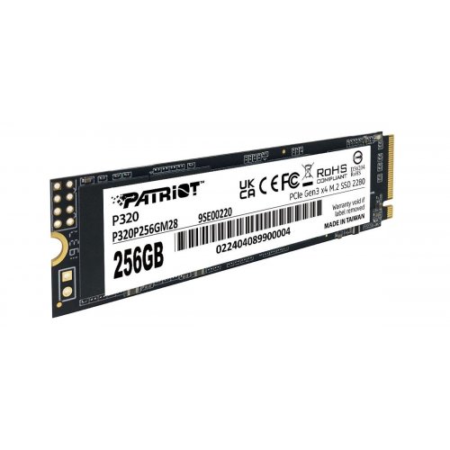 Купить SSD-диск Patriot P320 256GB M.2 (2280 PCI-E) NVMe x4 (P320P256GM28) с проверкой совместимости: обзор, характеристики, цена в Киеве, Днепре, Одессе, Харькове, Украине | интернет-магазин TELEMART.UA фото