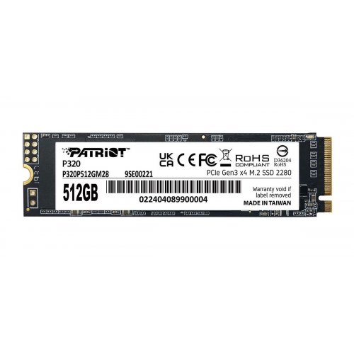 Купить SSD-диск Patriot P320 512GB M.2 (2280 PCI-E) NVMe x4 (P320P512GM28) с проверкой совместимости: обзор, характеристики, цена в Киеве, Днепре, Одессе, Харькове, Украине | интернет-магазин TELEMART.UA фото
