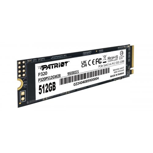 Купить SSD-диск Patriot P320 512GB M.2 (2280 PCI-E) NVMe x4 (P320P512GM28) с проверкой совместимости: обзор, характеристики, цена в Киеве, Днепре, Одессе, Харькове, Украине | интернет-магазин TELEMART.UA фото