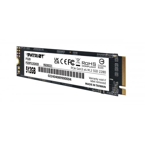 Купить SSD-диск Patriot P320 512GB M.2 (2280 PCI-E) NVMe x4 (P320P512GM28) с проверкой совместимости: обзор, характеристики, цена в Киеве, Днепре, Одессе, Харькове, Украине | интернет-магазин TELEMART.UA фото