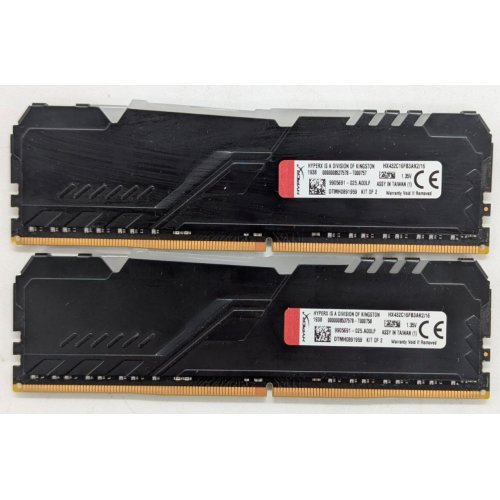 Купить Озу HyperX DDR4 16GB (2x8GB) 3200Mhz Fury RGB (HX432C16FB3AK2/16) (Восстановлено продавцом, 763947) с проверкой совместимости: обзор, характеристики, цена в Киеве, Днепре, Одессе, Харькове, Украине | интернет-магазин TELEMART.UA фото