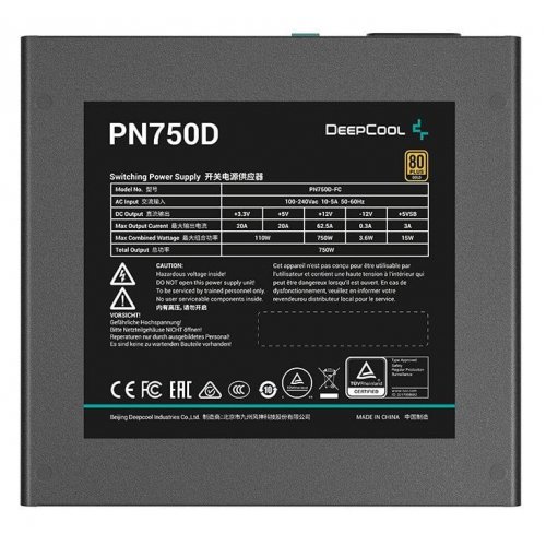 Купить Блок питания Deepcool PN750D 750W (R-PN750D-FC0B-JGEU-V2) с проверкой совместимости: обзор, характеристики, цена в Киеве, Днепре, Одессе, Харькове, Украине | интернет-магазин TELEMART.UA фото