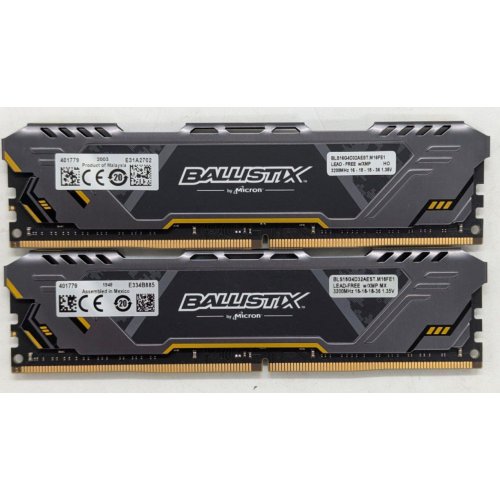 Озп Crucial DDR4 32GB (2x16GB) 3200Mhz Ballistix Sport AT (BLS2K16G4D32AEST) (Відновлено продавцем, 763957) купити з перевіркою сумісності: огляд, характеристики, ціна у Києві, Львові, Вінниці, Хмельницькому, Івано-Франківську, Україні | інтернет-магазин TELEMART.UA фото