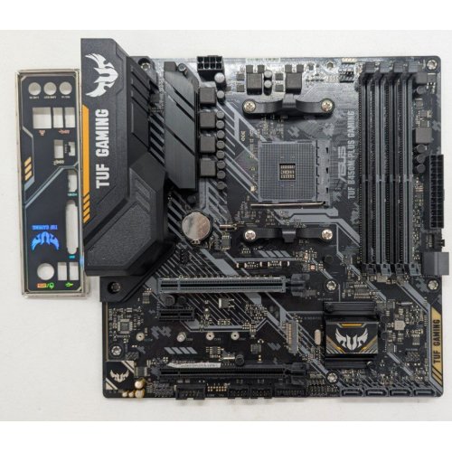 Материнська плата Asus TUF B450M-PLUS GAMING (sAM4, AMD B450) (Відновлено продавцем, 763960) купити з перевіркою сумісності: огляд, характеристики, ціна у Києві, Львові, Вінниці, Хмельницькому, Івано-Франківську, Україні | інтернет-магазин TELEMART.UA фото