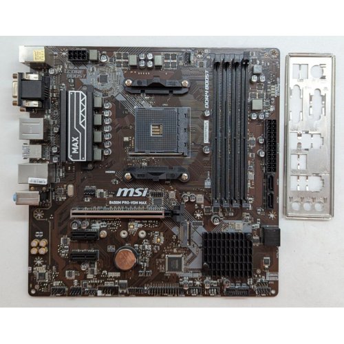 Материнська плата MSI B450M PRO-VDH MAX (sAM4, AMD B450) (Відновлено продавцем, 763963) купити з перевіркою сумісності: огляд, характеристики, ціна у Києві, Львові, Вінниці, Хмельницькому, Івано-Франківську, Україні | інтернет-магазин TELEMART.UA фото