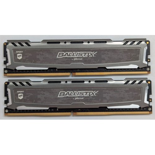Озп Crucial DDR4 16GB (2x8GB) 3200Mhz Ballistix Sport LT Gray (BLS2K8G4D32AESBK) (Відновлено продавцем, 763972) купити з перевіркою сумісності: огляд, характеристики, ціна у Києві, Львові, Вінниці, Хмельницькому, Івано-Франківську, Україні | інтернет-магазин TELEMART.UA фото