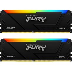 Озу Kingston DDR4 32GB (2x16GB) 3600Mhz FURY Beast RGB Black (KF436C18BB2AK2/32) (Восстановлено продавцом, 763975)