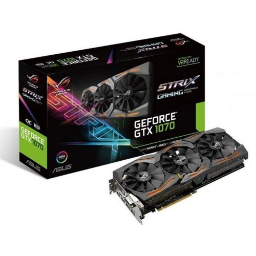Купить Видеокарта Asus ROG GeForce GTX 1070 STRIX OC 8192MB (STRIX-GTX1070-O8G-GAMING) (Восстановлено продавцом, 764011) с проверкой совместимости: обзор, характеристики, цена в Киеве, Днепре, Одессе, Харькове, Украине | интернет-магазин TELEMART.UA фото