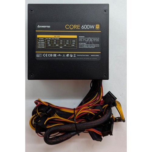 Блок живлення CHIEFTEC Core 600W (BBS-600S) (Відновлено продавцем, 764014) купити з перевіркою сумісності: огляд, характеристики, ціна у Києві, Львові, Вінниці, Хмельницькому, Івано-Франківську, Україні | інтернет-магазин TELEMART.UA фото