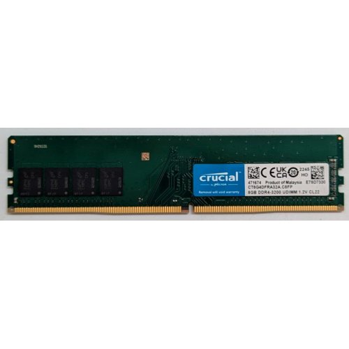 Озп Crucial DDR4 8GB 3200Mhz (CT8G4DFRA32A) (Відновлено продавцем, 764077) купити з перевіркою сумісності: огляд, характеристики, ціна у Києві, Львові, Вінниці, Хмельницькому, Івано-Франківську, Україні | інтернет-магазин TELEMART.UA фото