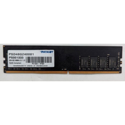 Озп Patriot DDR4 8GB 2400Mhz (PSD48G240081) (Відновлено продавцем, 764099) купити з перевіркою сумісності: огляд, характеристики, ціна у Києві, Львові, Вінниці, Хмельницькому, Івано-Франківську, Україні | інтернет-магазин TELEMART.UA фото