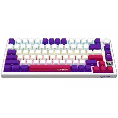 Купить Клавиатура Lorgar KBP7075W Pro RGB Mechanical Linear Toxic Purple Switches Wireless (LRG-KBP7075W-WH-US) White - цена в Харькове, Киеве, Днепре, Одессе
в интернет-магазине Telemart фото