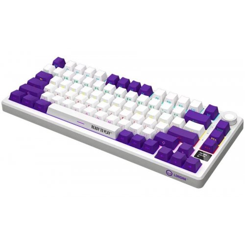 Купить Клавиатура Lorgar KBP7075W Pro RGB Mechanical Linear Toxic Purple Switches Wireless (LRG-KBP7075W-WH-US) White - цена в Харькове, Киеве, Днепре, Одессе
в интернет-магазине Telemart фото