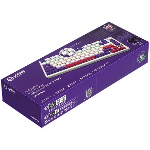 Купить Клавиатура Lorgar KBP7075W Pro RGB Mechanical Linear Toxic Purple Switches Wireless (LRG-KBP7075W-WH-US) White - цена в Харькове, Киеве, Днепре, Одессе
в интернет-магазине Telemart фото