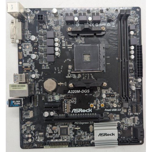 Материнська плата AsRock A320M-DGS (sAM4, AMD A320) (Відновлено продавцем, 764317) купити з перевіркою сумісності: огляд, характеристики, ціна у Києві, Львові, Вінниці, Хмельницькому, Івано-Франківську, Україні | інтернет-магазин TELEMART.UA фото