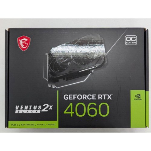Купить Видеокарта MSI GeForce RTX 4060 VENTUS 2X BLACK OC 8192MB (RTX 4060 VENTUS 2X BLACK 8G OC) (Восстановлено продавцом, 764326) с проверкой совместимости: обзор, характеристики, цена в Киеве, Днепре, Одессе, Харькове, Украине | интернет-магазин TELEMART.UA фото