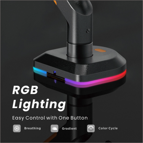Купити Кронштейн для монітора HEXO Gaming RGB (HXG-702R) Black/White - ціна в Києві, Львові, Вінниці, Хмельницькому, Франківську, Україні | інтернет-магазин TELEMART.UA фото