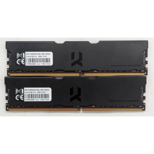 Озп GoodRAM DDR4 16GB (2x8GB) 3600Mhz IRDM Pro Deep Black (IRPK3600D4V64L18S/16GDC) (Відновлено продавцем, 764348) купити з перевіркою сумісності: огляд, характеристики, ціна у Києві, Львові, Вінниці, Хмельницькому, Івано-Франківську, Україні | інтернет-магазин TELEMART.UA фото