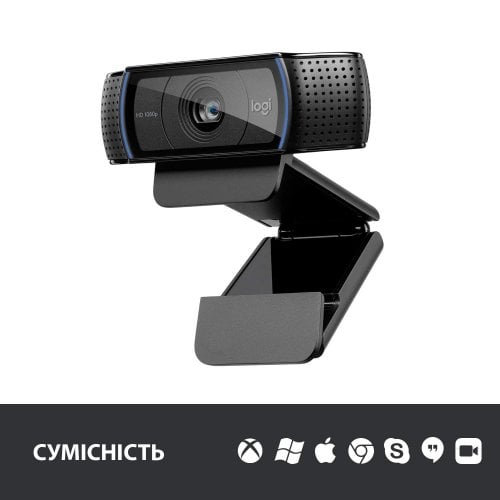 Купити Веб-камера Logitech HD Pro Webcam C920 (960-001055) Black - ціна в Києві, Львові, Вінниці, Хмельницькому, Франківську, Україні | інтернет-магазин TELEMART.UA фото