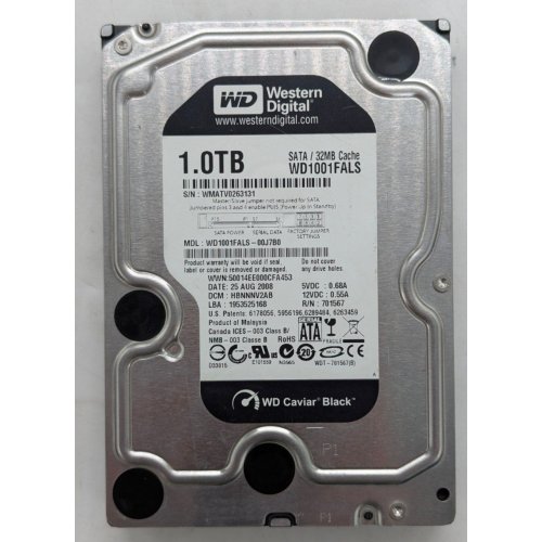 Купить Жесткий диск Western Digital Caviar Black 1TB 32MB 3.5" (WD1001FALS) (Восстановлено продавцом, 764465) с проверкой совместимости: обзор, характеристики, цена в Киеве, Днепре, Одессе, Харькове, Украине | интернет-магазин TELEMART.UA фото