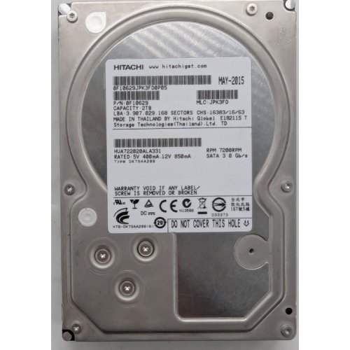 Купить Жесткий диск Hitachi Ultrastar A7K2000 2TB 64MB 7200RPM 3.5" (0F10629/HUA722020ALA331) (Восстановлено продавцом, 764467) с проверкой совместимости: обзор, характеристики, цена в Киеве, Днепре, Одессе, Харькове, Украине | интернет-магазин TELEMART.UA фото