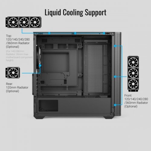 Корпус Aerocool D301A-G-V2 без БЖ (ACCS-DS03043.11) Black купити з перевіркою сумісності: огляд, характеристики, ціна у Києві, Львові, Вінниці, Хмельницькому, Івано-Франківську, Україні | інтернет-магазин TELEMART.UA фото