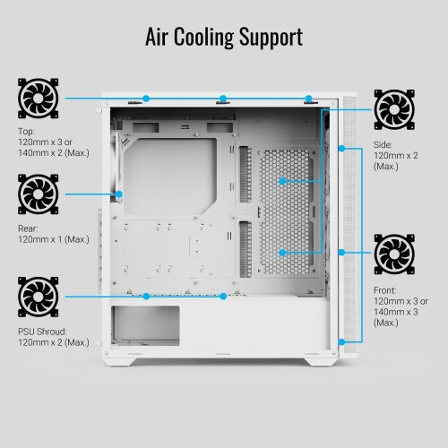 Корпус Aerocool D501A-G-V2 без БЖ (ACCM-DS01043.21) White купити з перевіркою сумісності: огляд, характеристики, ціна у Києві, Львові, Вінниці, Хмельницькому, Івано-Франківську, Україні | інтернет-магазин TELEMART.UA фото