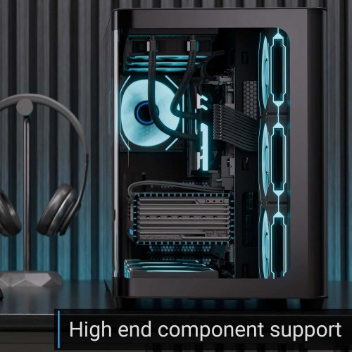 Корпус Aerocool P500C-G-V1 Tempered Glass без БЖ (ACCM-PN01043.11) Black купити з перевіркою сумісності: огляд, характеристики, ціна у Києві, Львові, Вінниці, Хмельницькому, Івано-Франківську, Україні | інтернет-магазин TELEMART.UA фото