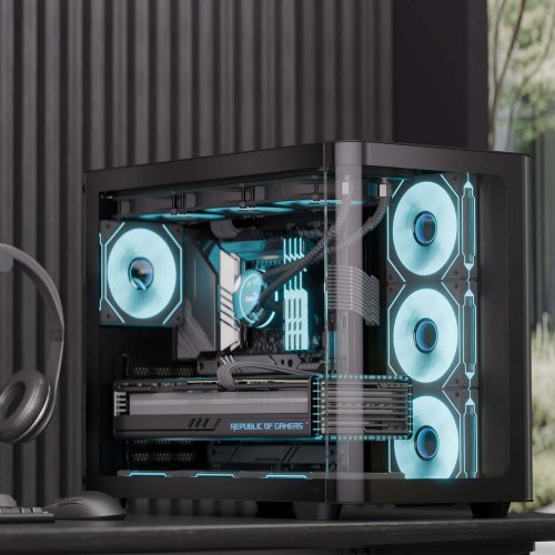 Корпус Aerocool P500C-G-V1 Tempered Glass без БЖ (ACCM-PN01043.11) Black купити з перевіркою сумісності: огляд, характеристики, ціна у Києві, Львові, Вінниці, Хмельницькому, Івано-Франківську, Україні | інтернет-магазин TELEMART.UA фото