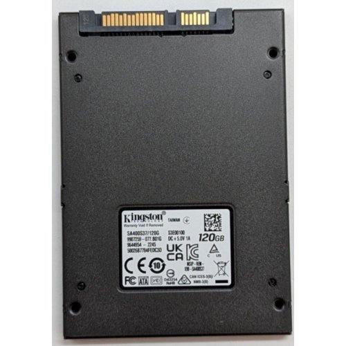 Ssd-диск Kingston SSDNow A400 TLC 120GB 2.5'' (SA400S37/120G) (Відновлено продавцем, 764714) купити з перевіркою сумісності: огляд, характеристики, ціна у Києві, Львові, Вінниці, Хмельницькому, Івано-Франківську, Україні | інтернет-магазин TELEMART.UA фото