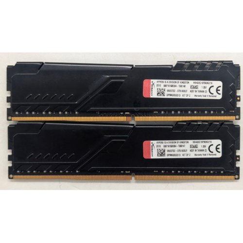 Купить Озу HyperX DDR4 16GB (2x8GB) 3200Mhz Fury Black (HX432C16FB3K2/16) (Восстановлено продавцом, 764873) с проверкой совместимости: обзор, характеристики, цена в Киеве, Днепре, Одессе, Харькове, Украине | интернет-магазин TELEMART.UA фото