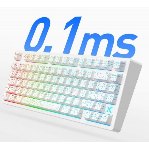 Купити Клавіатура MCHOSE Jet 75 RGB Kailh Magnetic God Switch (MC-JET75-9) White Topographic - ціна в Києві, Львові, Вінниці, Хмельницькому, Франківську, Україні | інтернет-магазин TELEMART.UA фото