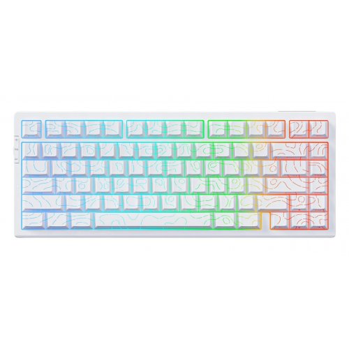 Купити Клавіатура MCHOSE G75 Pro RGB Mechanical Matcha Latte Switch V2 Wireless (MC-G75-23) White Topographic - ціна в Києві, Львові, Вінниці, Хмельницькому, Франківську, Україні | інтернет-магазин TELEMART.UA фото