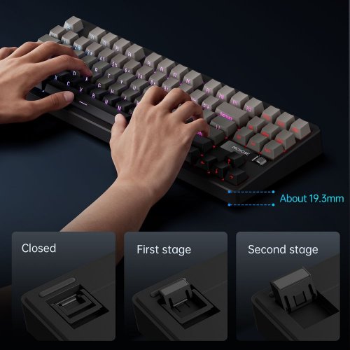 Клавіатура MCHOSE G87 RGB Mechanical Cabbage Tofu Switch V2 Wireless (MC-G87-2-UA) Cyan Blue купити в Україні: Київ, Львів, Хмельницький, Тернопіль | Низька ціна, відгуки, характеристики від TELEMART фото
