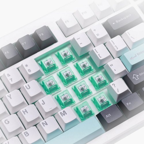 Купити Клавіатура MCHOSE G87 RGB Mechanical Cabbage Tofu Switch V2 Wireless (MC-G87-2-UA) Cyan Blue - ціна в Києві, Львові, Вінниці, Хмельницькому, Франківську, Україні | інтернет-магазин TELEMART.UA фото