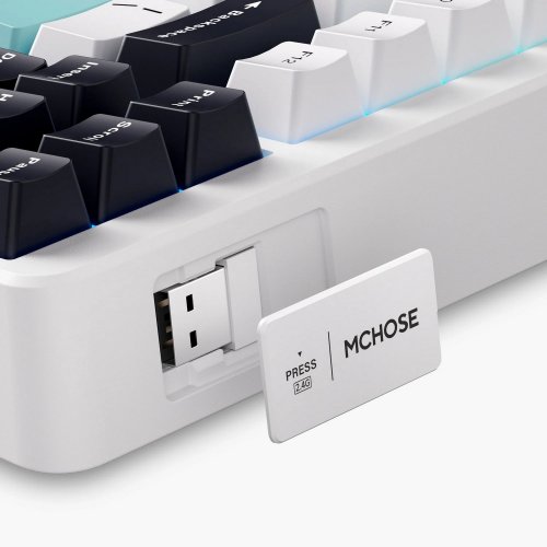 Купити Клавіатура MCHOSE G87 RGB Mechanical Cabbage Tofu Switch V2 Wireless (MC-G87-2-UA) Cyan Blue - ціна в Києві, Львові, Вінниці, Хмельницькому, Франківську, Україні | інтернет-магазин TELEMART.UA фото