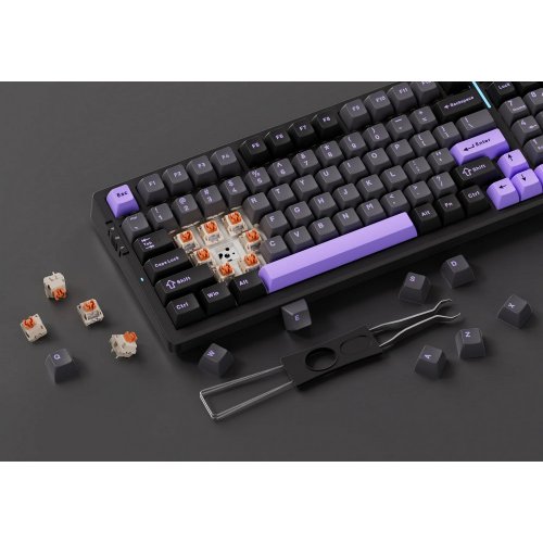Купить Клавиатура MCHOSE G98 Pro RGB Mechanical Flame Orange Switch Wireless (MC-G98S-3-UA) Black/Purple - цена в Харькове, Киеве, Днепре, Одессе
в интернет-магазине Telemart фото
