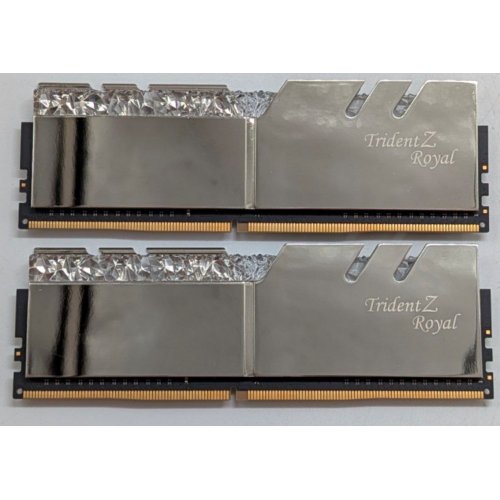 Озп G.Skill DDR4 16GB (2x8GB) 3600Mhz Trident Z Royal Silver (F4-3600C18D-16GTRS) (Відновлено продавцем, 764994) купити з перевіркою сумісності: огляд, характеристики, ціна у Києві, Львові, Вінниці, Хмельницькому, Івано-Франківську, Україні | інтернет-магазин TELEMART.UA фото