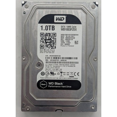 Купить Жесткий диск Western Digital Black 1TB 64MB 3.5" (WD1003FZEX) (Восстановлено продавцом, 765030) с проверкой совместимости: обзор, характеристики, цена в Киеве, Днепре, Одессе, Харькове, Украине | интернет-магазин TELEMART.UA фото