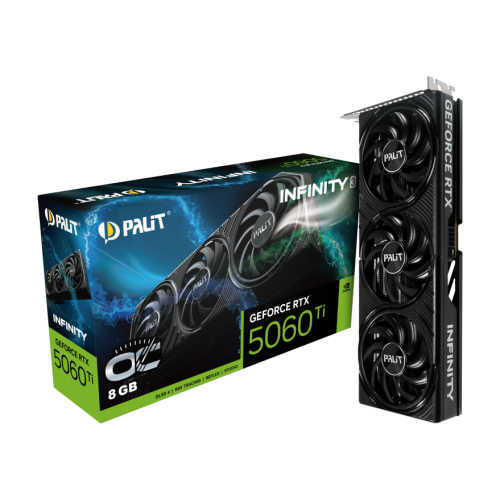 Купить Видеокарта Palit GeForce RTX 5060 Ti Infinity 3 OC 8192MB (NE7506TS19P1-GB2062S) с проверкой совместимости: обзор, характеристики, цена в Киеве, Днепре, Одессе, Харькове, Украине | интернет-магазин TELEMART.UA фото