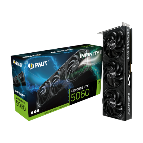 Купить Видеокарта Palit GeForce RTX 5060 Infinity 3 8192MB (NE75060019P1-GB2063S) с проверкой совместимости: обзор, характеристики, цена в Киеве, Днепре, Одессе, Харькове, Украине | интернет-магазин TELEMART.UA фото