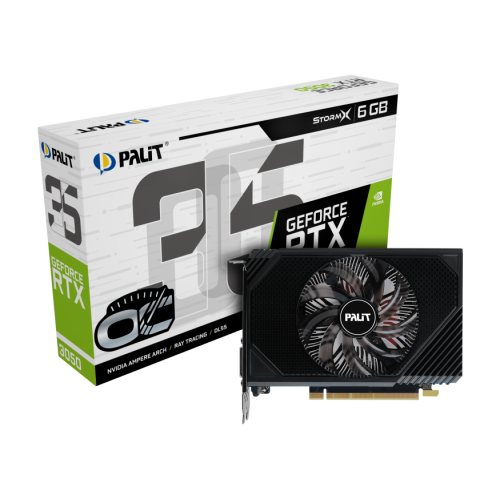Відеокарта Palit GeForce RTX 3050 StormX OC 6144MB (NE63050S18JE-1072F) купити з перевіркою сумісності: огляд, характеристики, ціна у Києві, Львові, Вінниці, Хмельницькому, Івано-Франківську, Україні | інтернет-магазин TELEMART.UA фото
